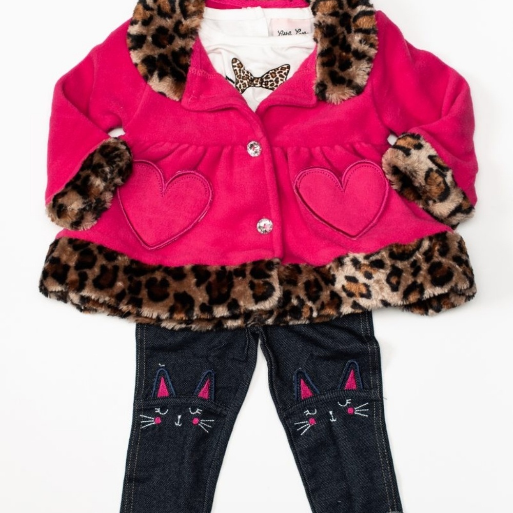 Little Lass Baby Girl Leopard Legging Set